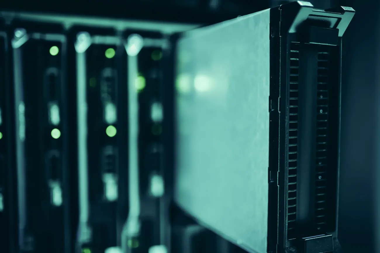 Rack-mounted network equipment with active status lights in a data center